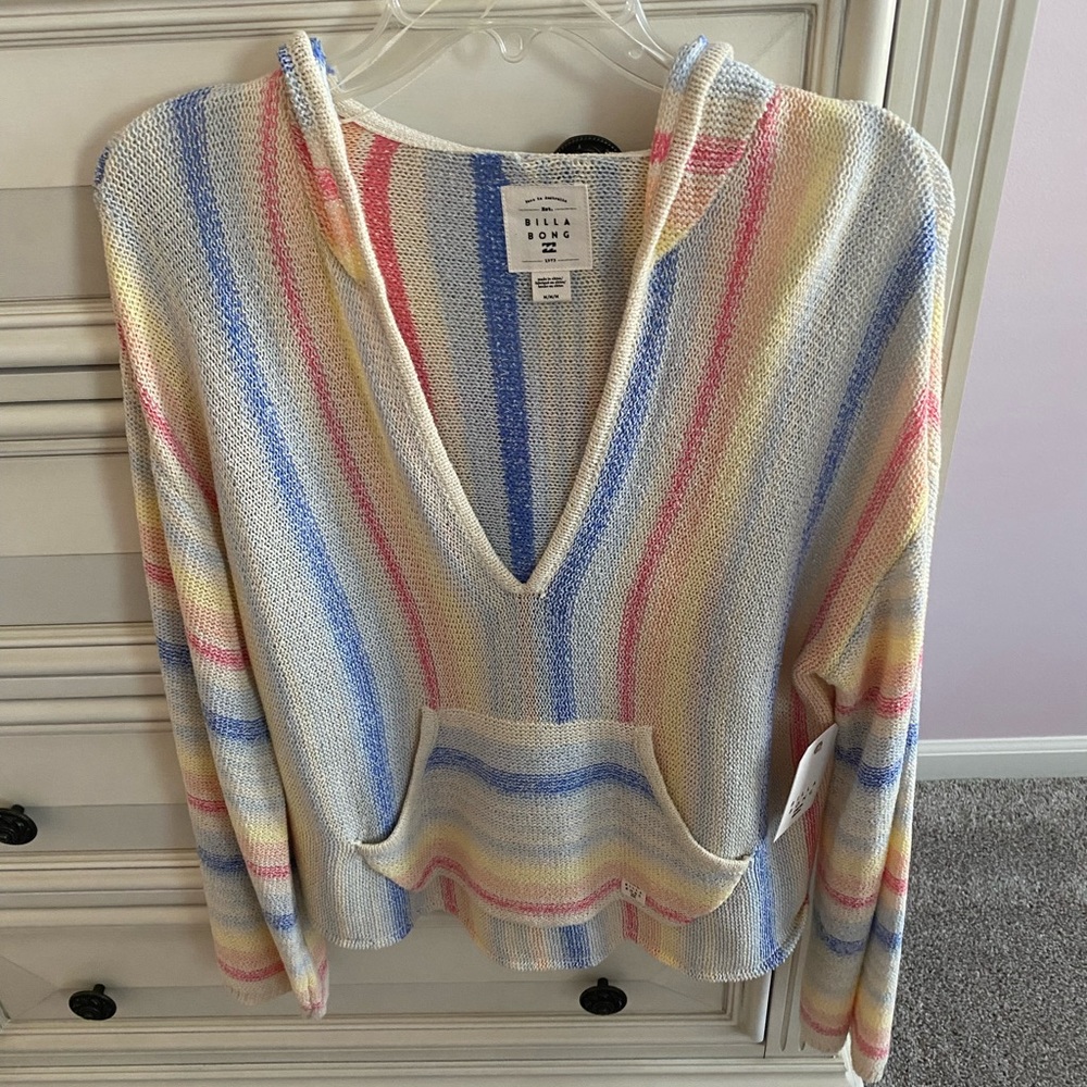 NWT Billabong rainbow hooded sweater